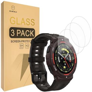 Imagem de Mr.Shield Protetor de tela compatível com Amazfit Active Edge [vidro temperado] [pacote com 3] [vidro japonês com dureza 9H]