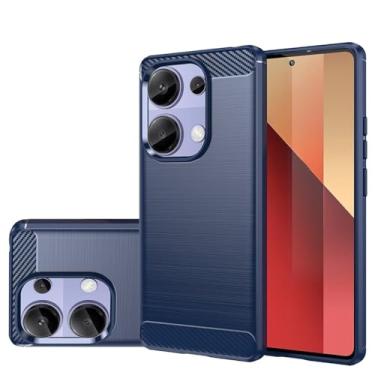 Imagem de Gufuwo Capa para Redmi Note 13 Pro 4G, 23117RA68G, capa de telefone fina de fibra de carbono, capa traseira macia de TPU, antiarranhões, à prova de choque, capa protetora para Xiaomi Redmi Note 13 Pro