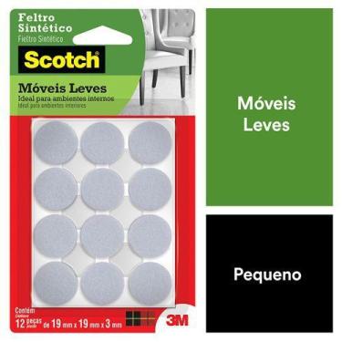 Imagem de Kit 36 Un Feltro Adesivo Moveis Leves Redondo Scotch 3m 19mm