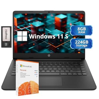 Imagem de HP Stream Laptop leve HD de 14 polegadas, Intel Celeron N4120, 8 GB de RAM, 224 GB de armazenamento (64 GB eMMC + estação de ancoragem de 160 GB), gráficos Intel UHD, webcam HD, 1 ano de Office 365