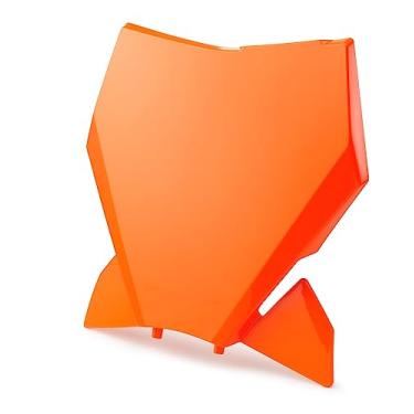 Imagem de KTM Placa de número frontal laranja OEM, A46008007000EB, feita de plástico de impacto altamente durável e o único ajuste original de fábrica original, acabamento e cor.