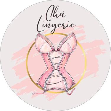 Imagem de Painel de Lona Redondo Chá Lingerie Fundo Rosa - Fabrika De Festa, 100