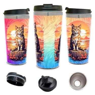 Imagem de Copo Térmico Personalizado Leão Seja forte 450 ml Inox.