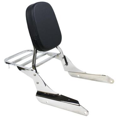 Imagem de YHMOTO Encosto de Passageiro Sissy Bar com Bagageiro Adequado para Honda Shadow VT600 VLX600 1999-2008 (Chrome)
