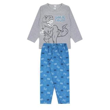 Imagem de Pijama Infantil Masculino Inverno Game Night - Hey Kids Mescla - HeyKi