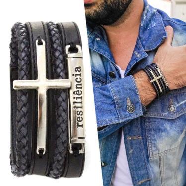 Imagem de Pulseira Ajustável De Couro Masculina Resiliência - GRANADO ACESSÓRIOS