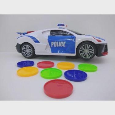 Imagem de Carrinho Polícia Lança Disco, Globo Luz, Som, Sirene E Led . - toy kin