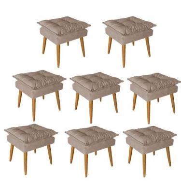 Imagem de Kit 08 Puff Puf Banqueta Opala Para Quarto Sala Recepção Suede Capucci