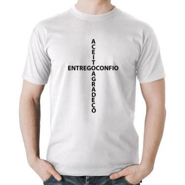 Imagem de Camiseta Algodão Entrego, Confio, Aceito, Agradeço - Foca na Moda, Bra