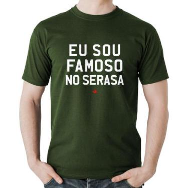 Imagem de Camiseta Algodão Eu sou famoso no Serasa - Foca na Moda, Musgo, G