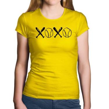 Imagem de Baby Look Algodão Xoxo Baseball - Foca na Moda, Amarelo, P
