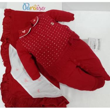 Imagem de Saída Maternidade Malha Bebê Menina Paraiso Enxoval Rf 12265 - Paraíso