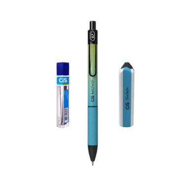Imagem de Kit Lapiseira Move 0.7 Verde/Azul+Grafite+ Borracha Lápis AZ - CIS