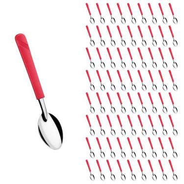 Imagem de Conjunto 72 Colheres Linha Luna Vermelho Aço Inox Sorvete - Taumer, Lu