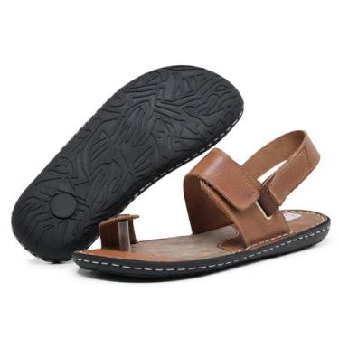 Imagem de Sandália Masculino em Couro Tira Removível D'janú - 2160 - Marrom, 41