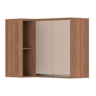 Imagem de Armário Aéreo Canto Reto 95cm 2 Portas 1 Prateleira - LUCIANE MÓVEIS