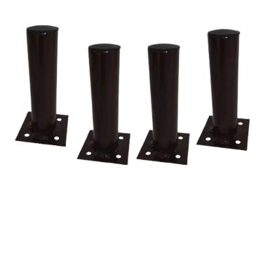 Imagem de Kit 4 Pe De Ferro Tipo Cannes Hairpin Legs Redondo 12cm Marron Medcombo