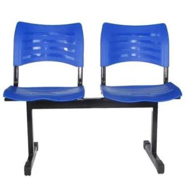 Imagem de Cadeira Longarina Iso Turim plastica 2 Lugares azul - PopMov