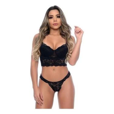 Imagem de Conjunto Lingerie Langeri Cropped - PATITEX, G, Bordô