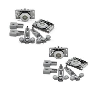 Imagem de 2 Kit Roldana Para Porta De Correr RO62 Guia Flex 1 Porta - ROMETAL