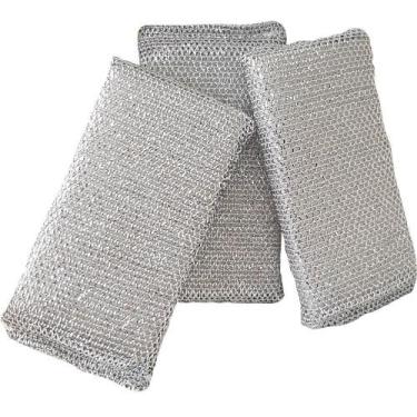 Imagem de Kit 3 Esponja Alumínio Lavar Louça Arear Panela Dar Brilho - SEIWA-PRO