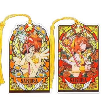 Imagem de Conjunto de marcadores de livro de anime Magic Cards Captor Sakura – Marcadores de livros fofos de desenho animado para leitura, mulheres, homens, fãs de anime, coleção de acessórios para livros,