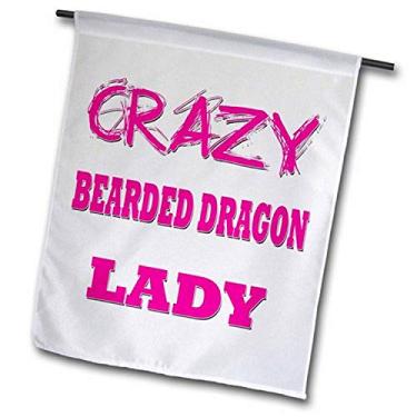 Imagem de 3dRose fl_174939_2" Bandeira de jardim Crazy Bearded Dragon Lady, 45,74 cm x 68,88 cm