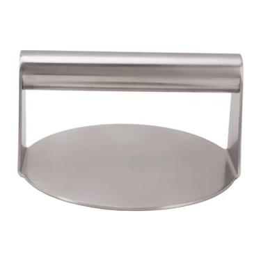 Imagem de Imprensa de Grelha, Prensa de Hambúrguer de Aço Inoxidável Durável Evita Vara Multiuso Fácil Limpeza Ajustável para Hambúrgueres de Carne para Legumes (Redondo)