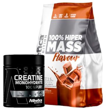 Imagem de Kit 100% Hiper Mass Flavour Chocolate 2,5Kg + Creatina 100% Pure Pro Series Natural 300 G