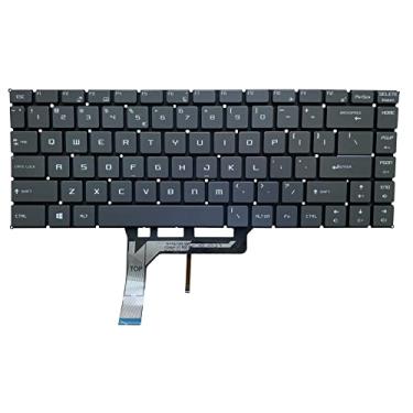 Imagem de Teclado de substituição para MSI GS65: teclado de laptop com retroiluminação para GS65VR PS63 GF63 PS42 P65 WP65 WS65 MS-16Q1 US Layout (cinza prateado