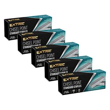 Imagem de EXTRIC pacote com 5 grampos - 25.000 grampos padrão - ponto de cinzel resistente grampos padrão grampo de 1/4 de polegada - grampos padrão para grampeador grampos de escritório sem atolament