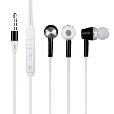 Imagem de SPRINT4DEALS Fones de ouvido com fio com microfone, qualidade de som estéreo, cancelamento de ruído, fones de ouvido para corrida/culinária/academia/esportes (preto luminoso)