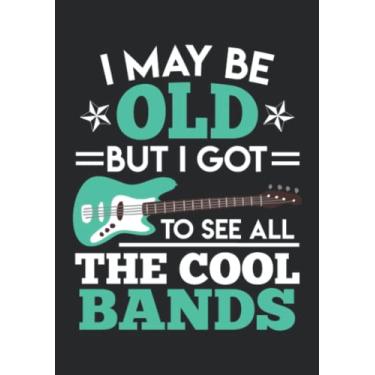 Imagem de Notizbuch A5 kariert mit Softcover Design: Musik Spruch alter Mann kenn noch coole Bands Rockmusik: 120 karierte DIN A5 Seiten