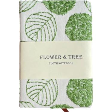 Imagem de ipoul Caderno de bolso, diário A6, pequeno diário bordado, caderno de tecido fofo, diário de capa dura plano, caderno e caderno de esboços forrados 10 x 15 cm, diário de escrita pessoal para mulheres,