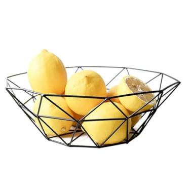 Imagem de Fruteira de Mesa em Aço Inox, Cesto de Frutas Aramado Decorativo, Organizador para Cozinha, Sala de Jantar ou Bancada - Elegante Sofisticado Moderna e Durável