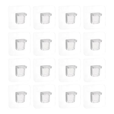 Imagem de HARFINGTON 16 peças de suporte de prateleira 20 mm/0,79" pinos de plástico adesivo com pino de prateleira clipes de prateleira para móveis estante de livros guarda-roupa armário de cozinha,