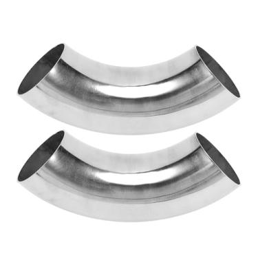 Imagem de Motoforti 2 peças 90 graus curva mandril cotovelo carro modificado tubo de escape tubulação tubulação 6.3 cm espessura OD 1,5 mm/16GA 63x230x1,5 mm 201 aço inoxidável 2 peças