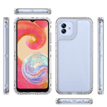 Imagem de Elubugod Compatível com Samsung Galaxy A04e, capa protetora 3 em 1 antiqueda e absorção de choque compatível com Samsung Galaxy A04e SM-A042F/DS SM-A042M/DS capa transparente
