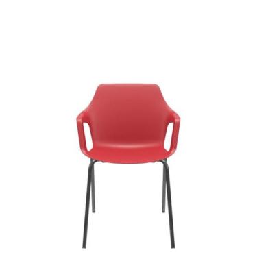 Imagem de Cadeira Vesper 4 Pés Estrutura Preta com Braços Fixos - Plaxmetal, Ver