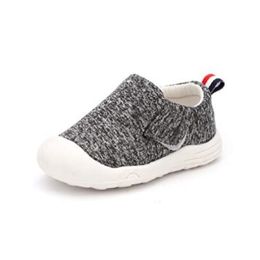 Imagem de peggy piggy Sapatos de bebê para meninos e meninas tênis infantis antiderrapantes para primeira caminhada sapatos de malha respirável 6 9 12 18 meses, Cinza-escuro 313, 12 Months Infant