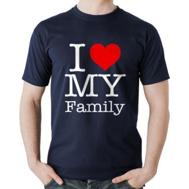 Imagem de Camiseta Algodão I Love My Family - Foca na Moda, Marinho, GGG