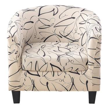 Imagem de CRFATOP Capa de cadeira de clube com capa de almofada jacquard 2 peças capas de cadeira de banheira capas de poltrona macias laváveis redondas capas de sofá para balcão de bar sala de estar, B23