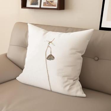 Imagem de Sladjana Capa de almofada de sofá requintada estilo chinês com estampa de lótus - eleve seu espaço de vida (56 x 56 cm, JYHH-H)