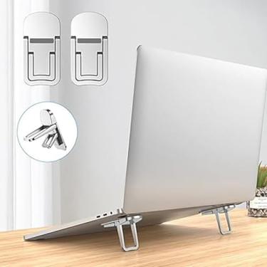 Imagem de Suporte portátil invisível para laptop Asus ROG Zephyrus G16 G14 G15 M16 M15 S S17 Zephyrus Duo 16 15, mini suporte autoadesivo dobrável de liga de alumínio com 2 ângulos ajustáveis para mesa
