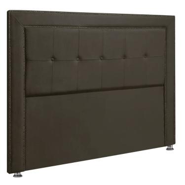 Imagem de Cabeceira Estofada para Cama Box Casal 140cm Ravena Veludo - SOFA STORE Cor:Veludo Marrom