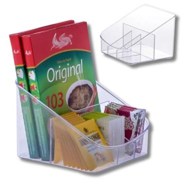 Imagem de Caixa Organizadora Acrílica Multiuso - 16,5cm x 16cm x 13cm com 4 Divisórias