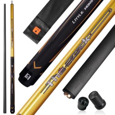 Imagem de YEUEK Taco de sinuca de fibra de carbono atualizado Little Monster 2 peças de silicone para tacos de sinuca, bastão de sinuca de baixa deflexão de tecnologia de bilhar ponta de 12,9 mm com bolsa de