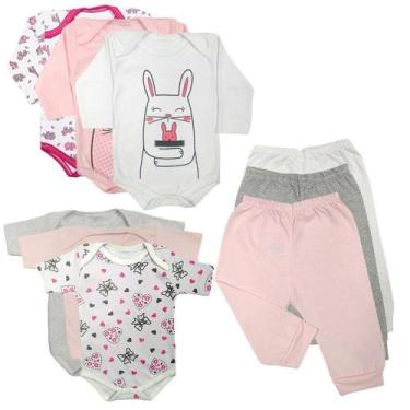 Imagem de Kit Roupas de Bebê 9 Peças Body Manga Longa e Curta e Mijão - Koala Ba
