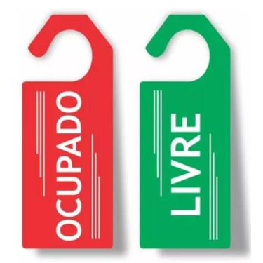 Imagem de Placa Ocupado e Livre em Acrílico 3mm - 20x8cm - Comunik BR