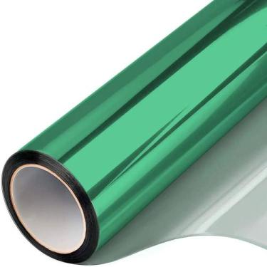 Imagem de Película Insufilme Empresarial UV Preto e Verde Espelhado Adesiva 5M -